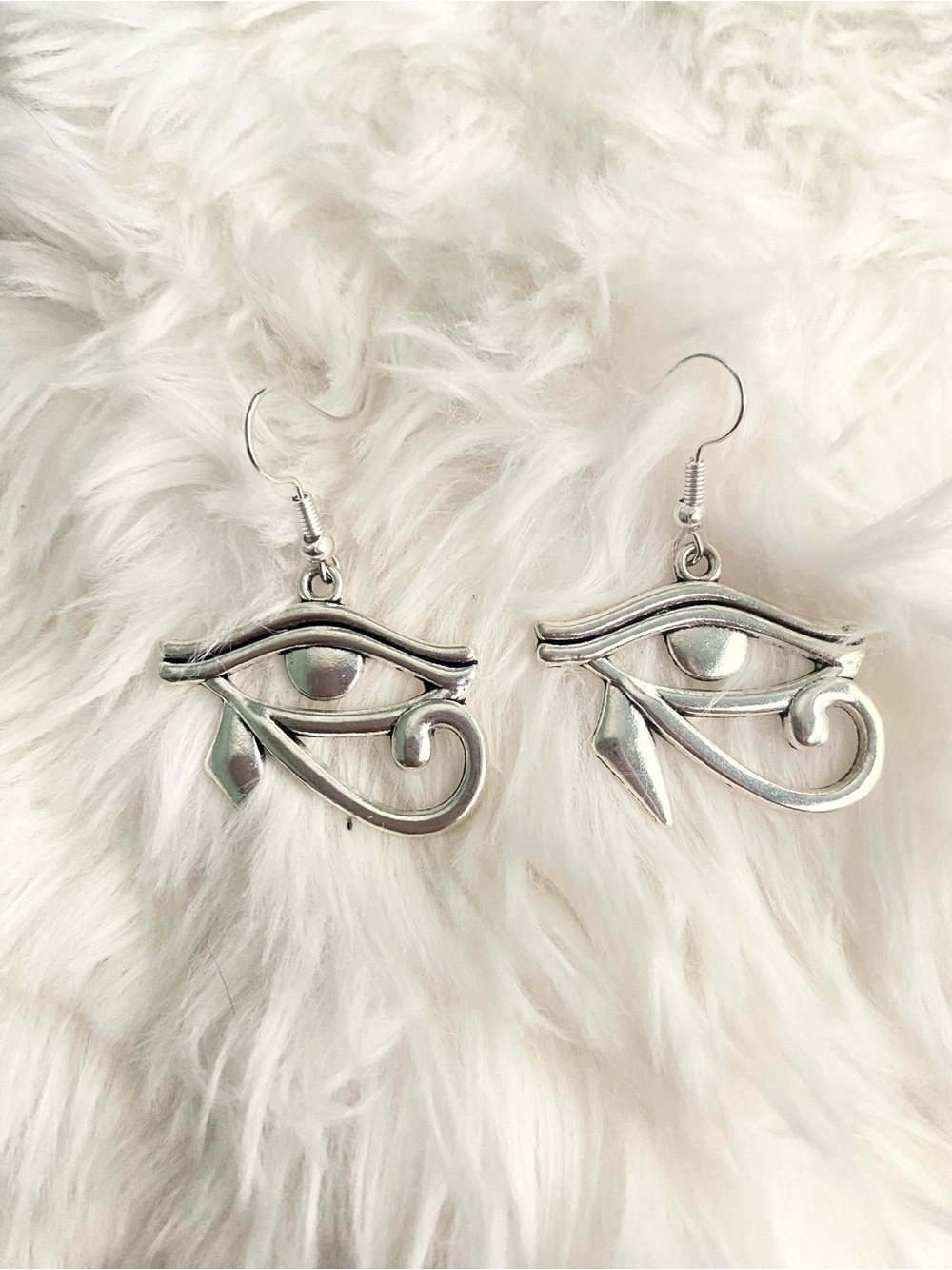 Silver Eye of Horus Drop Earrings - Women's Jewelry